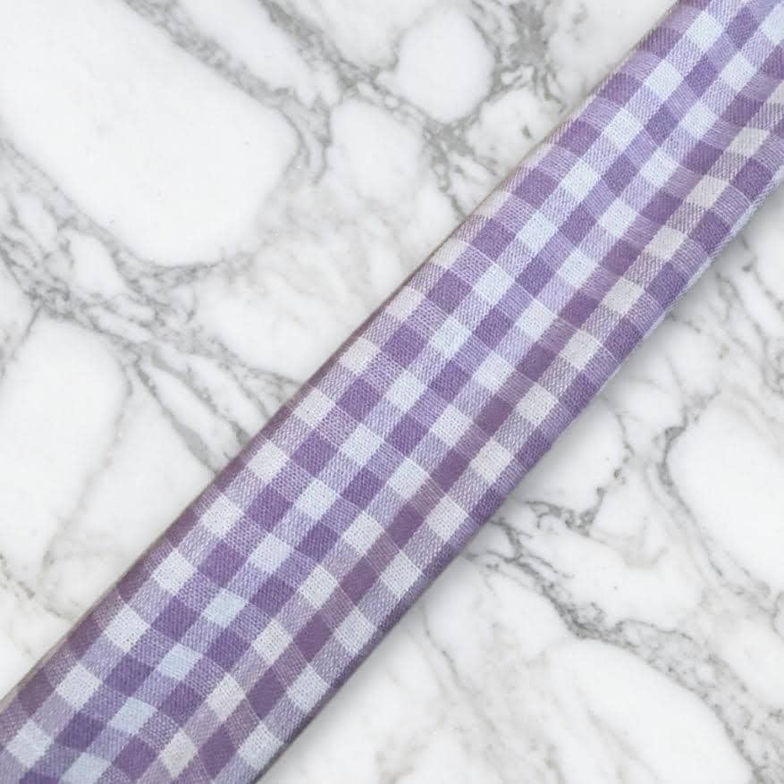 Purple Gingham Lanyard