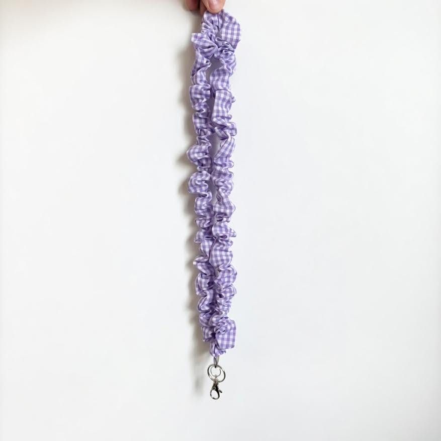 Purple Gingham Lanyard