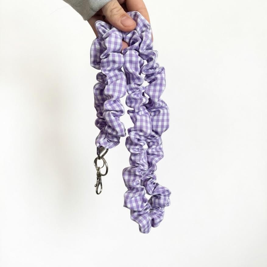 Purple Gingham Lanyard