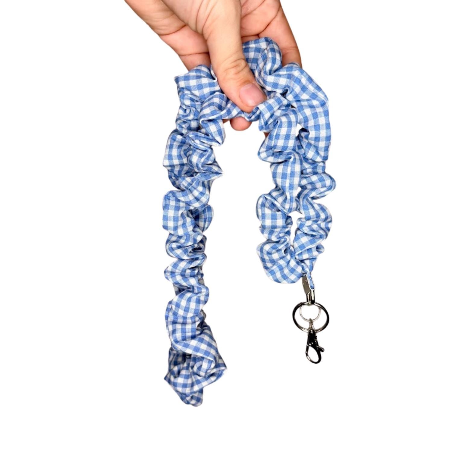 Blue Gingham Lanyard