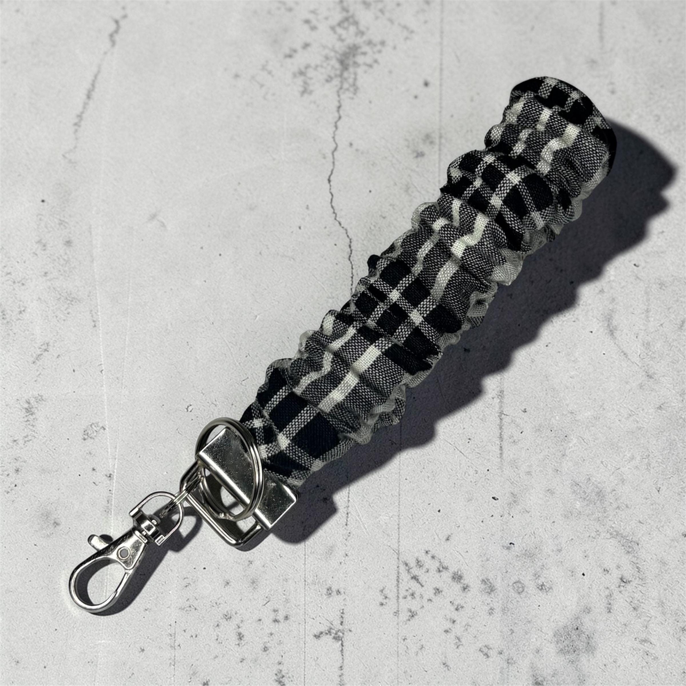 Black and White Plaid Wristlet