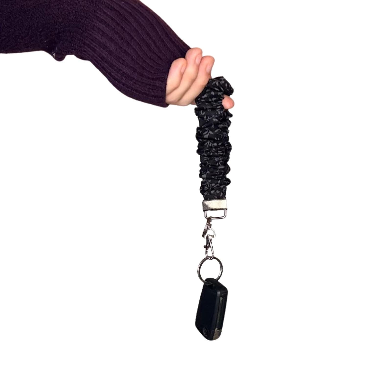 Black Floral Wristlet