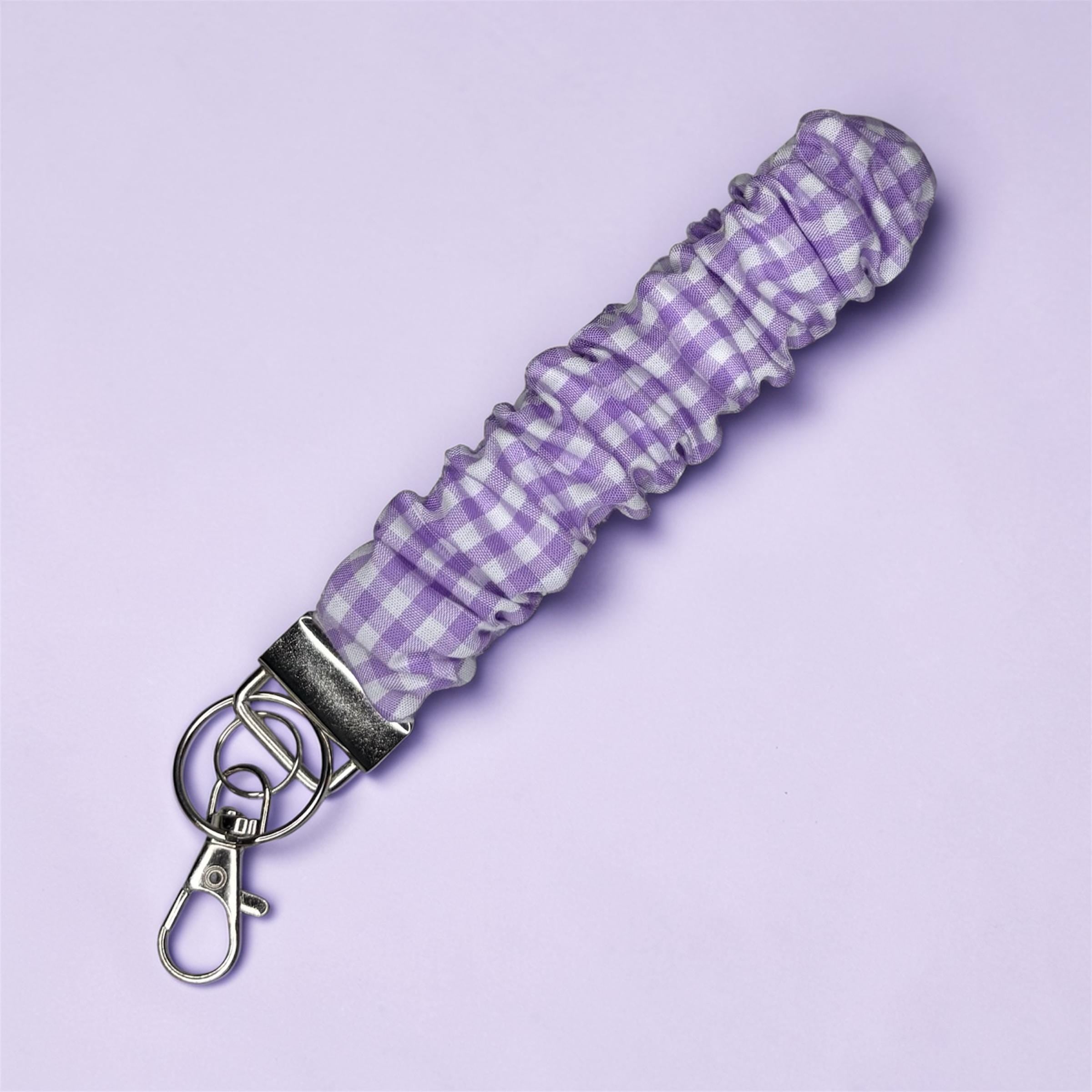 Purple Gingham Wristlet